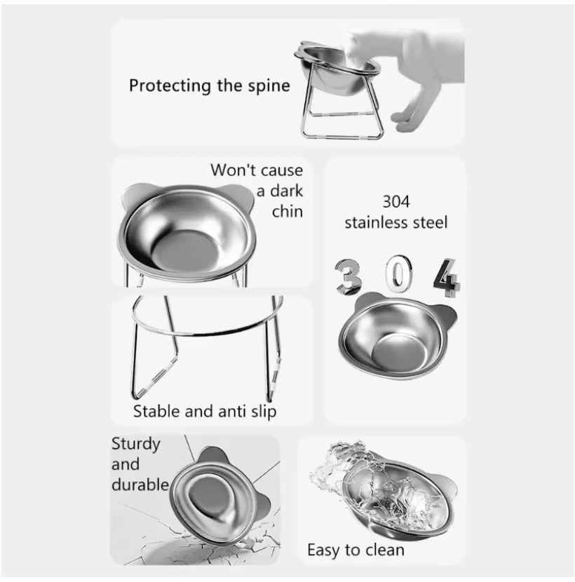 SpineRelief™ Elevated Cat Bowl - SpineRelief Pet Co